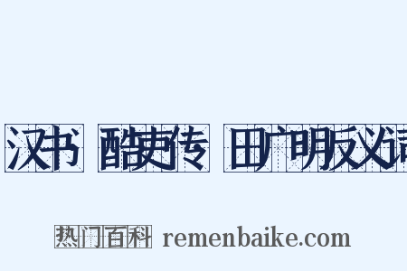 汉书·酷吏传·田广明反义词是什么意思的图片